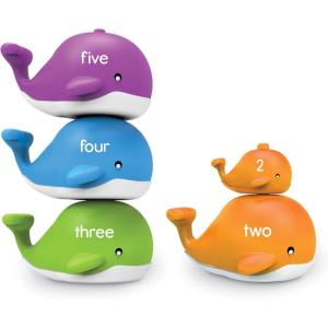 image:imageLearning Resources SnapnLearn Stacking Whales Educational Toys Fine Motor Counting amp Sorting Toy Shape Sorting 15 Pieces Ages 2