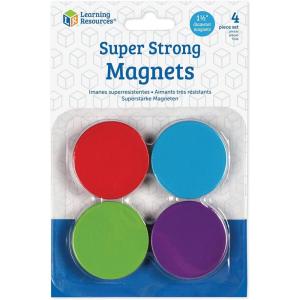 image:imageLearning Resources Super Strong Magnets 4 Vibrant Colored Magnets Hang on Whiteboards or Refrigerators