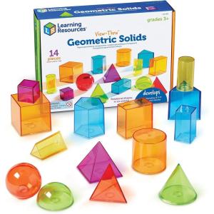 image:imageLearning Resources ViewThru Geometric Solids  Classroom Must Haves Teacher Supplies Geometry Set Pattern Blocks Homeschool 3d School Shapes For Teaching Math Manipulatives EssentialsHelper