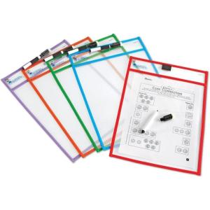 image:imageLearning Resources Write amp Wipe Pockets Set of 5  Dry Erase Sheet Protectors Dry Erase Sleeves Pocket Protector Classroom Supplies for Teachers Clear Plastic Paper Sleeves