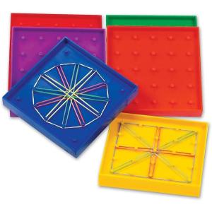 image:imageLearning Resources 5Inch DoubleSided Assorted Geoboard Shapes  6 Pieces Ages 5 Kindergarten Learning Toys Math Manipulatives for KidsGeoboard Shapes