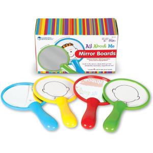 image:imageLearning Resources All About Me Mirror Boards Shatterproof Mirror Toddler Mirrors Set of 4 Ages 3