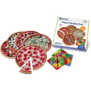 image:imageLearning Resources Pizza Fraction Fun Game 13 Fraction Pizzas 67 Piece Game Ages 6