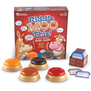 image:imageLearning Resources Riddle Moo This  Funny Card Games for Kids and Adults Classroom Learning Games for Kids 57 Guess the Clue Game Family Night Board Game VocabularyBuilding Word Play