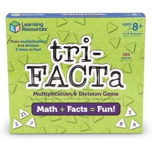 image:imageLearning Resources TriFACTa Multiplication amp Division Game  Math Manipulatives Kid Montessori Board Games Classroom Must Haves STEM Number Cards Critical Thinking Back to School Kids Gifts