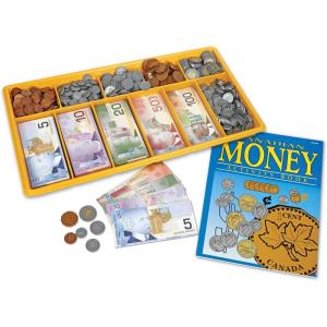 image:imageLearning Resources Canadian Classroom Money Kit  Fake Money for Learning Play Dollar Bills Prop Cash Play Coins for Teaching Plastic Coins for Classroom Coin Counting Tray