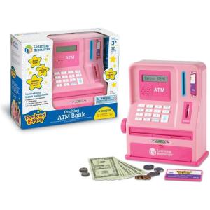 image:imageLearning Resources Pretend amp Play Teaching ATM Bank Pink  Play Money for Kids Childrens Banks Electronic ATM Piggy Bank Money Management for Kids Coin Machine Toys