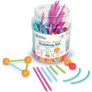 image:imageLearning Resources Geometric Shapes Building Set  170 Pieces Ages 5 Math Learning Games for Kids Early Math Skills Back to School Activities Classroom Games for Teachers