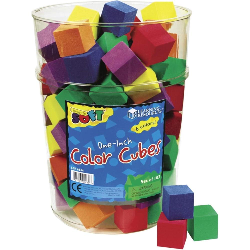 image:imageLearning Resources HandsOn Soft Color Cubes Counting Blocks for Kids Set of 102 Assorted Colors Ages 3
