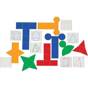 image:imageLearning Resources Folding Geometric Shapes Bundle Math Class Accessories 3D and 2D concepts measurement area volume and surface area 16 Pieces Grades 2 Ages 7