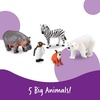image:imageLearning Resources Jumbo Zoo Animals Monkey Penguin Zebra Polar Bear and Hippo Classroom Desk Pets 5 Animals Ages 2