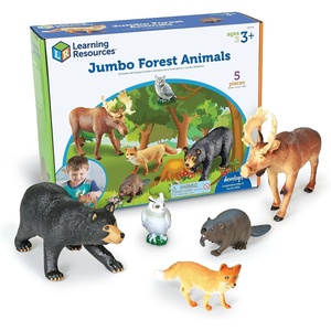 image:imageLearning Resources Jumbo Forest Animals  Fine Motor Skills for Children  School Figurines for Kids Montessori Toddler Imaginative Play  Party Favors Social Skill Toys Zoo Figures