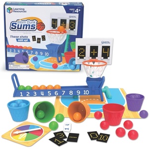 image:imageLearning Resources Slam Dunk Sums  Math Games Basketball Math Set Board Game for Classroom Learning Counting and Addition Skills Kindergarten Activities Gifts for Boys and Girls