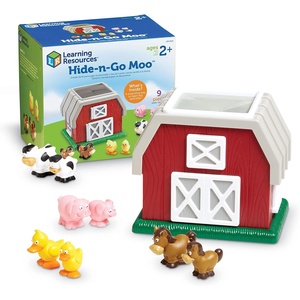 image:imageLearning Resources HideNGo Moo Farm Animal Toy Barn Toys for Toddlers 9 Pieces Ages 2