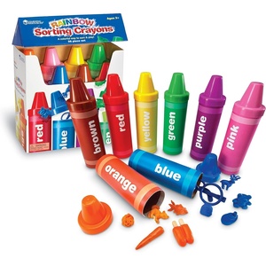 image:imageLearning Resources Rainbow Sorting Crayons  Toddler Gifts Toddler Accessories Jumbo Stacking Toys Fine Motor Skills Classroom And Preschool Activities MontessoriCrayons