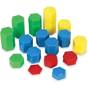 image:imageLearning Resources Hexagram Weights  Set of 54 Pieces Ages 8 Math Manipulatives for Kids Teacher Supplies Back to School Classroom Must Haves