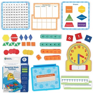 image:imageLearning Resources Essential Math Toolbox  Math Manipulatives Addition and Subtraction Time Skills Classroom Must Haves School Supplies Curriculum Kit Homeschool Montessori Back to School
